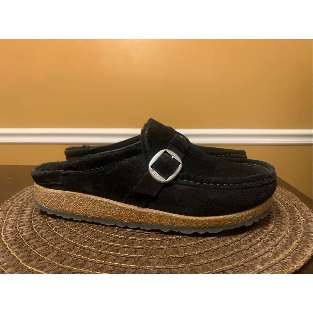 Birkenstock Women's Narrow Fit Buckley Shearling Clog Black US:9-9.5/EU 40